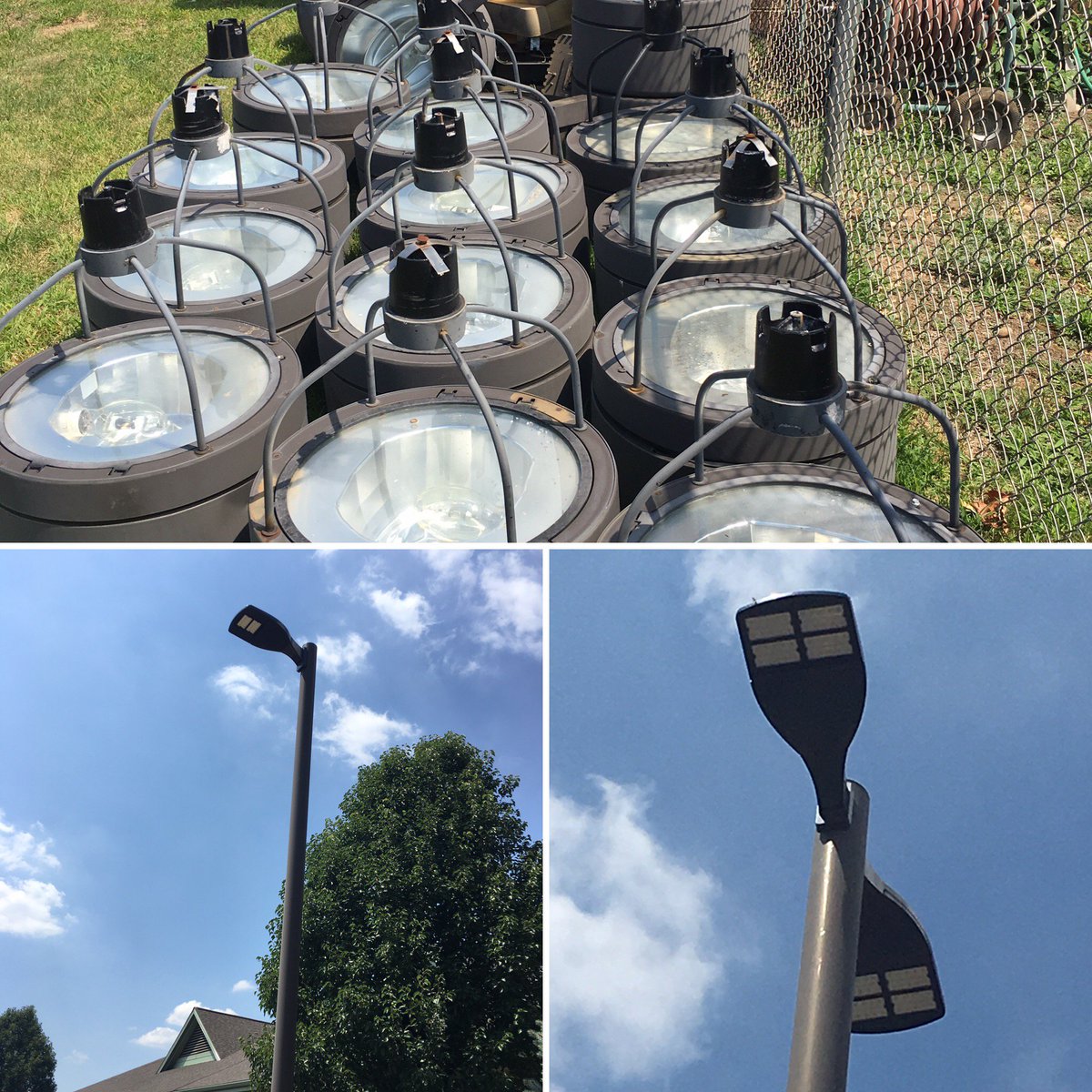 d202schools's tweet photo. Out with the old in with the new ... parking lot lights @timberridge202 #202proud #summerbreak #202construction #backtoschool https://t.co/eDXjDWVAQe