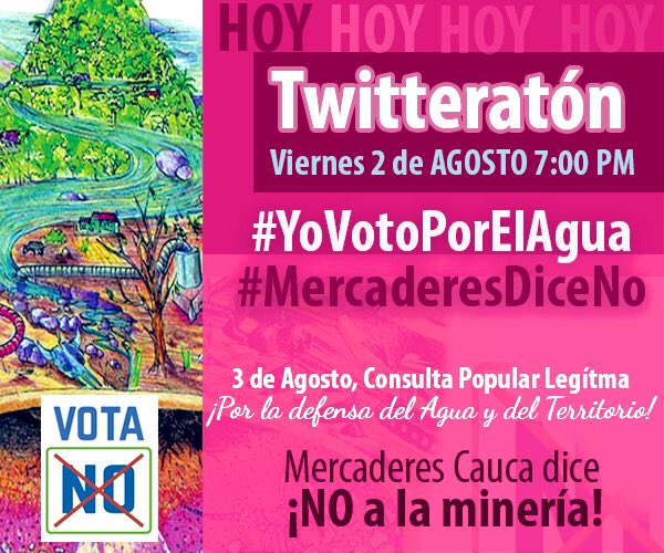 ForoRegCentral_'s tweet photo. #ImpactoInforma/ #MercaderesDiceNo a la minería. Este 3 de Agosto Consulta Popular Legítima. https://t.co/WLhrtQjrE8