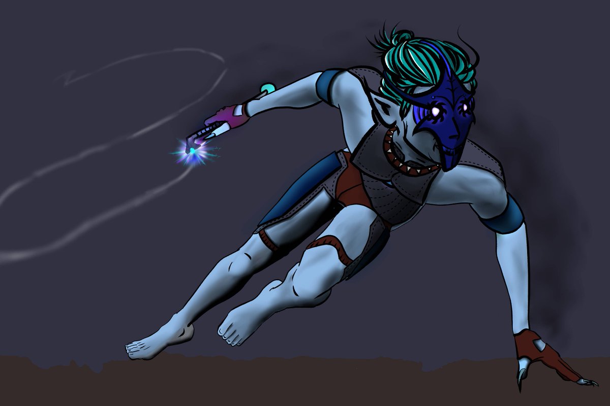 gwingcommander's tweet photo. Created the lightning whip with a source flair and a glowing tendril. Darkened background colors + added star particles to the sky. Darker shade makes the glow effects pop. Drop shadow for the character on the ground.  #clipstudiopaint #wip #practice #sketching #coloring https://t.co/29MhI7jp2p