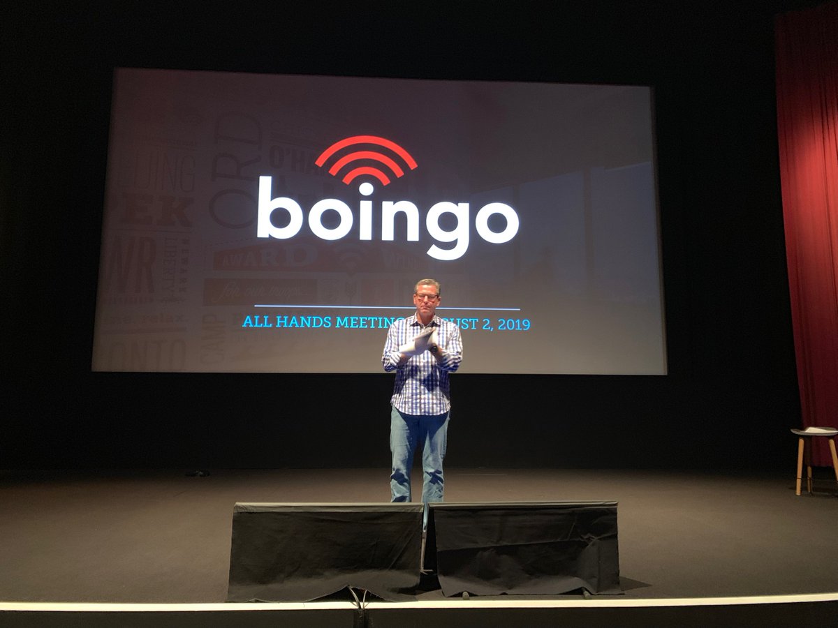 boingo's tweet photo. Here’s to another great All Hands (and our best quarter yet). Let’s do it all over again 💪 #LifeAtBoingo https://t.co/a7Fqis6rEs