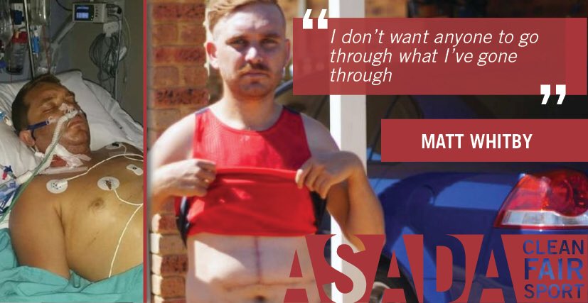 anti_doping's tweet photo. Four or five protein shakes with green tea extract over a two-to-three week period was all it took to change the WA's Matt Whitby’s life forever. Find out more about the dangers of supplements ⏩ https://t.co/qQuyVu8iKd

#healthmatters #ourcommitment https://t.co/5yN6T43eyN