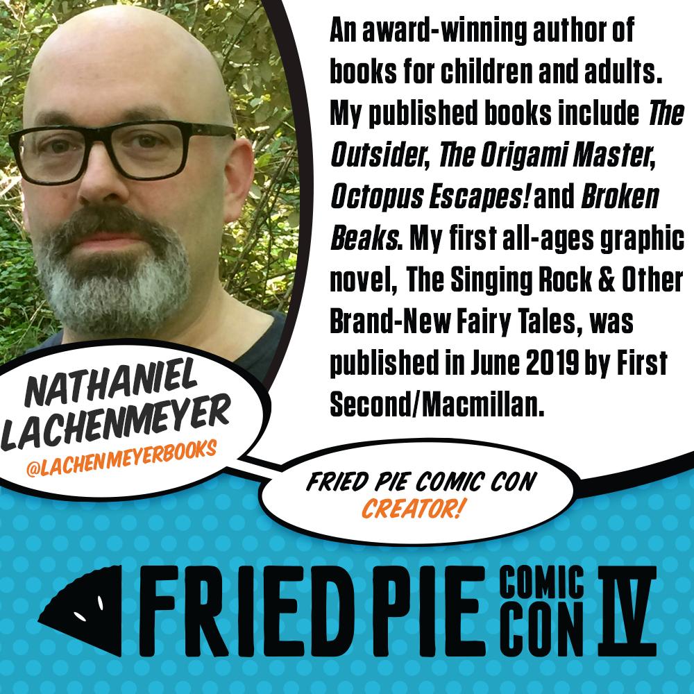 friedpiecomics's tweet photo. Join us in welcoming our final guest, Nathaniel Lachenmeyer to our 4th Annual Fried Pie Con. Hope to see you at #2ndandCharles Kennesaw, GA tomorrow! https://t.co/gevEdL0h97
