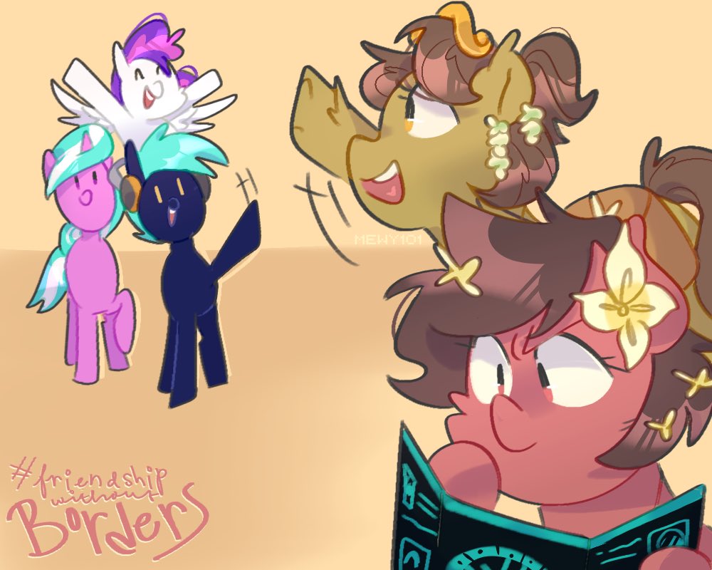 We hope everyone is having an awesome time <a href="/BronyCon/">BronyCon</a>, and we wish that the friendships you maintain and sustain this weekend continue on beyond borders and  time!

art by <a href="/mewy101/">ing</a>