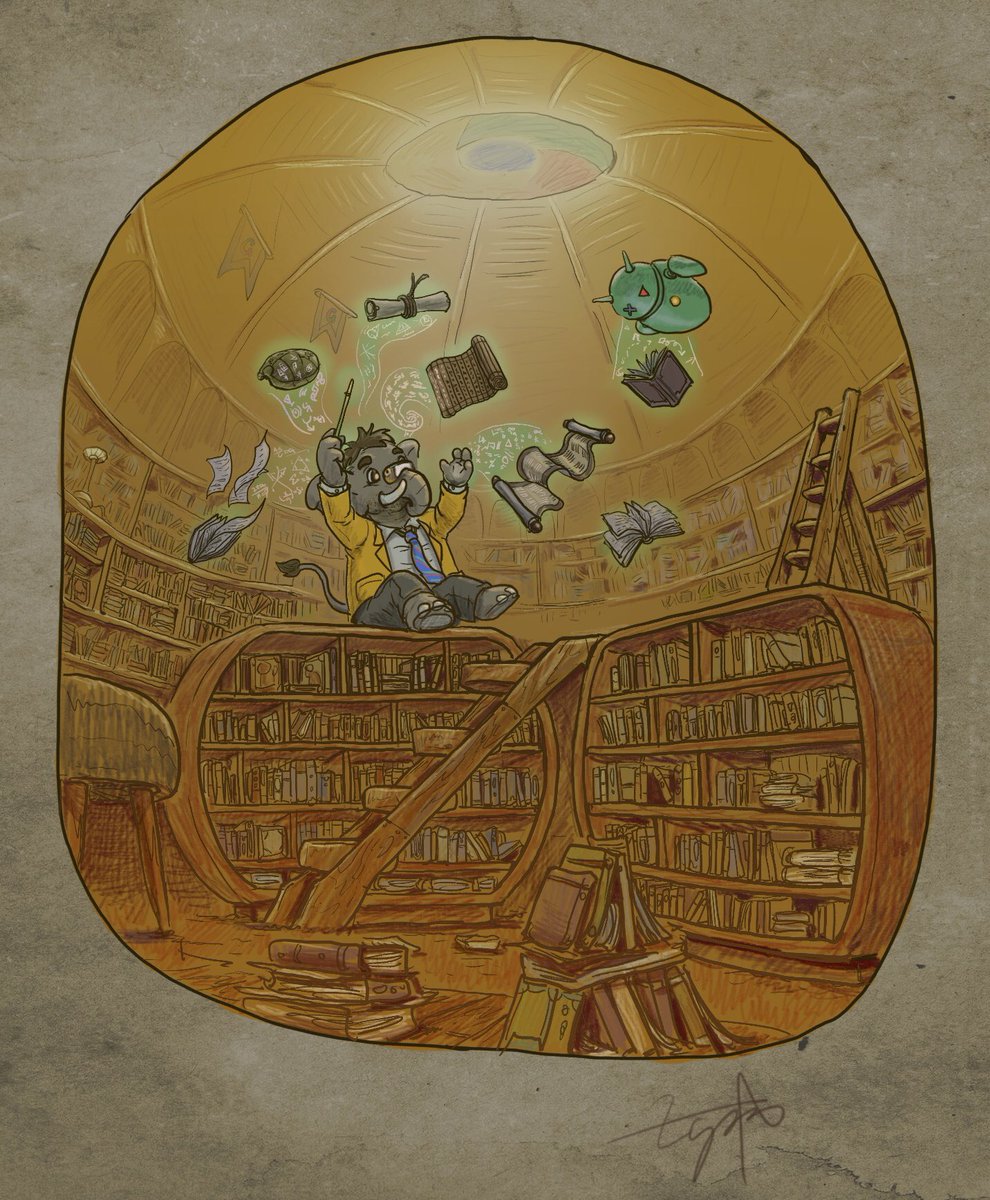 MagicWangLewei's tweet photo. Goo0gol can absorb message faster than anyone. 📖 #sillycanvale #googleparody #drawing #googleglass #characterdesign #visualdevelopment #research #goo0gol #illustration #publiclibrarian #wlwstory #dailyartpushups #book #library #scroll #parchment #librarian https://t.co/1S1VCsIPGj