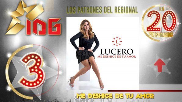 idgruperaofi's tweet photo. #Las20PatronasIDG #Lugar3
ME DESHICE DE TU AMOR @LuceroMexico
https://t.co/5cGGC6o2pa / @tunein #IDGRadio
#ChartMusical #conteo
#RT @UMusicMexico @UniversalMusica @FonovisaRecords @aliceecooper27 https://t.co/A8Ix0MCSjk