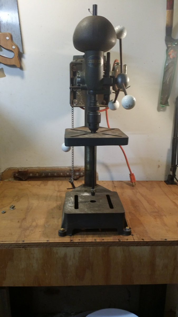 Put important kitchen items on the peg board todayBuilt a stand for my 1950s drill press before someone knocked ot over--very top heavy and weighs about 120 Lbs. May seem like a weird priority but safty is an issue.Loads of other tools put away as well so all in all a good day.