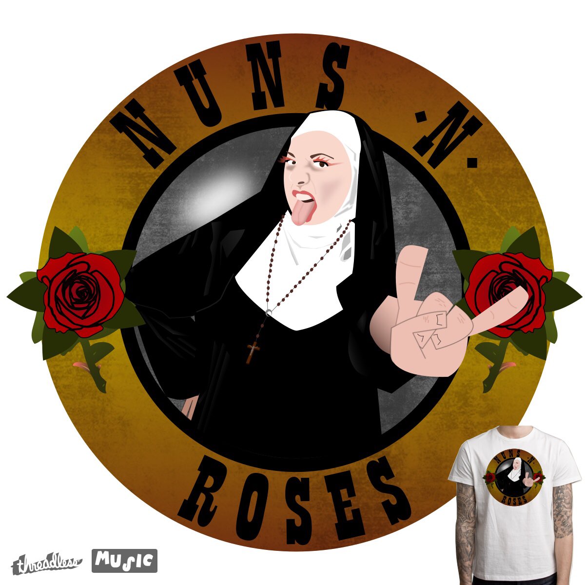 picklebank's tweet photo. #RuinABandNameWithOneLetter  

Nuns ‘n Roses https://t.co/qbUiTcQzw4