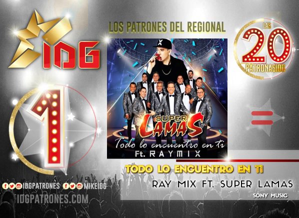 idgruperaofi's tweet photo. #Las20PatronasIDG #Lugar1
TODO LO ENCUENTRO EN TI @grupoSUPERLAMAS ft @raymixmusic
https://t.co/5cGGC6o2pa / @tunein #IDGRadio
#ChartMusical #conteo
#RT @UMusicMexico @UniversalMusica @FonovisaRecords @aliceecooper27 https://t.co/EFOavG9ZgG