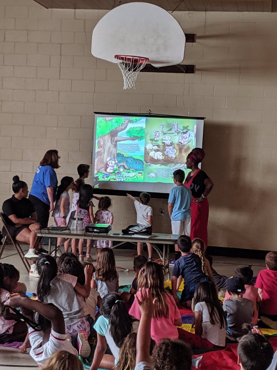 LastellaStacey's tweet photo. What a wonderful day @cymca_nj Matawan Summer Camp. Thank you to our partners @UWMOC #summerliteracycamp #preventingsummerslide Thank you #storytellerandauthor Carmen Rubin! #honchohatesmud https://t.co/OLM1nvEv2v