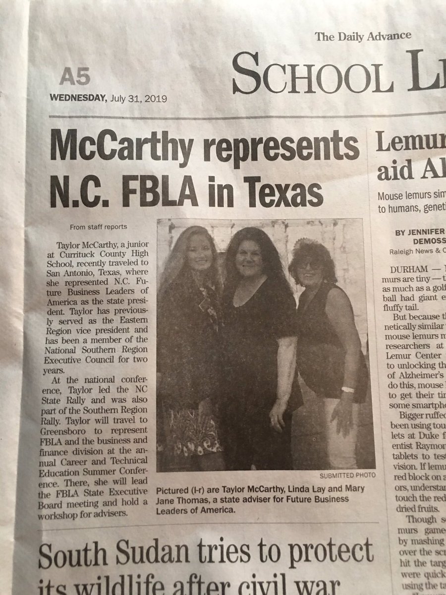 We are very proud of Taylor and her accomplishments! <a href="/CurrituckK12/">Currituck County Schools</a> @NCBFIT <a href="/Knights_CCHS/">Currituck HS Knights</a> <a href="/NC__FBLA/">North Carolina FBLA</a> <a href="/SRFBLA/">Southern Region FBLA</a> #currituckk12 <a href="/taylormfbla/">Taylor McCarthy</a> <a href="/mjbattaille/">Mary Jane Thomas</a> <a href="/ellsquare/">Linda Lay</a>
