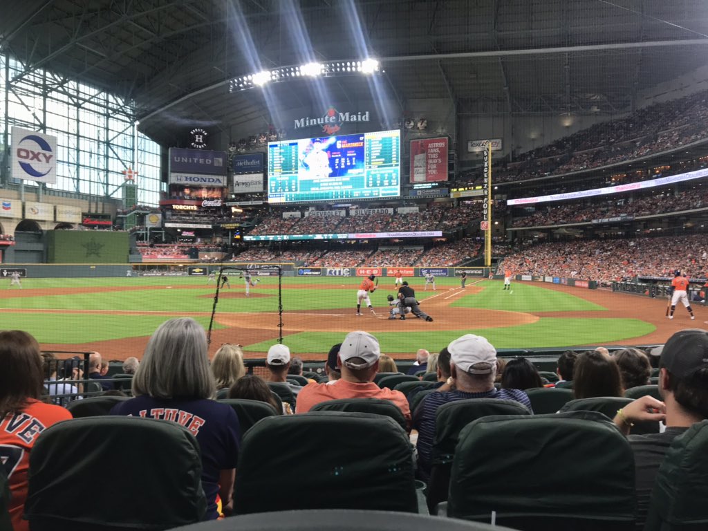 Thanks to our friend, this is my view tonight! @astros @JSMarisnick #luckyfamily #homeruns