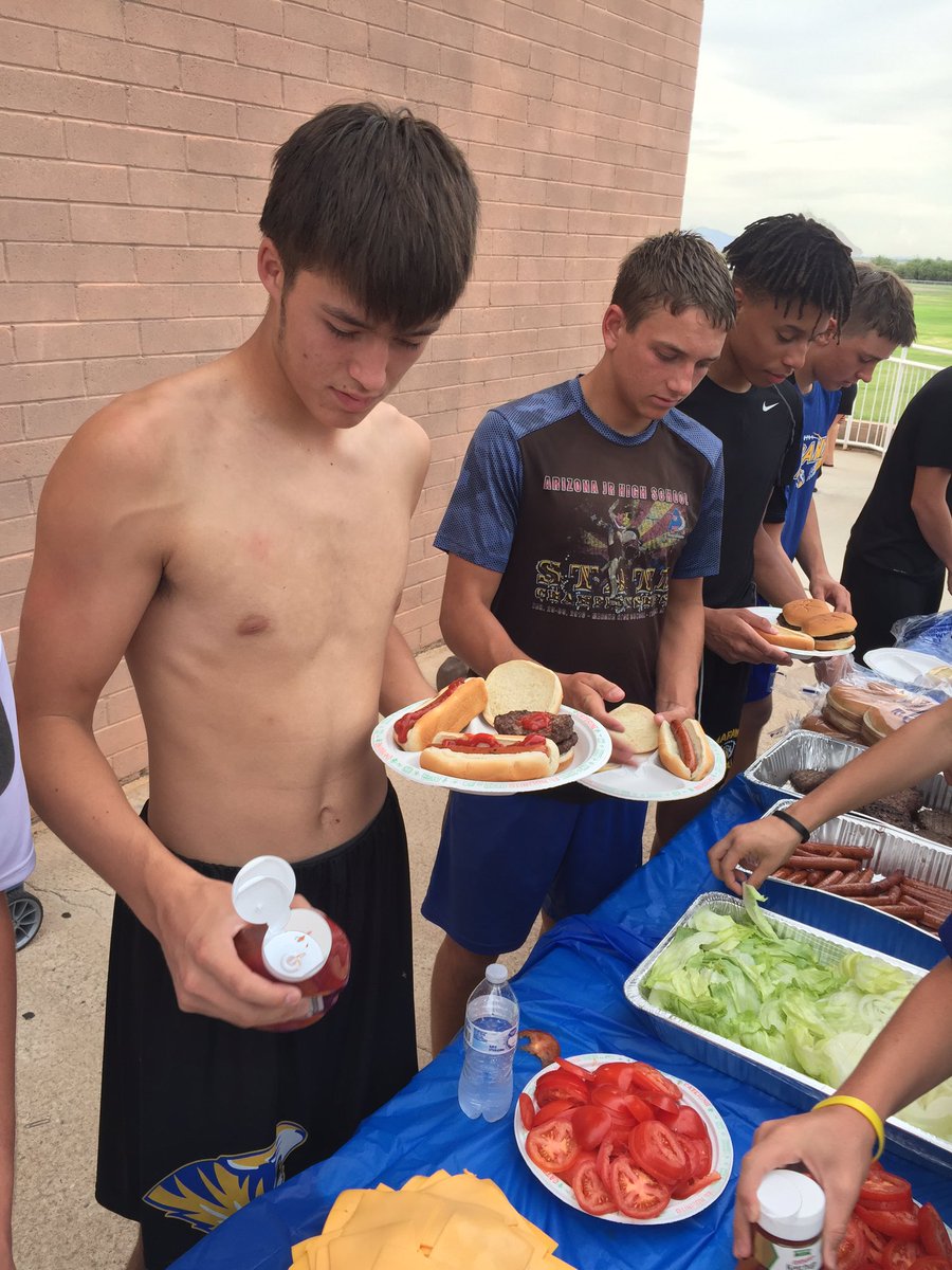 MaranaFB's tweet photo. What’s better than pool time and a team barbecue to conclude fall camp⁉️ 

IT’S ABOUT US! 

#TigerPride🐯 https://t.co/eNxzHYOgpo