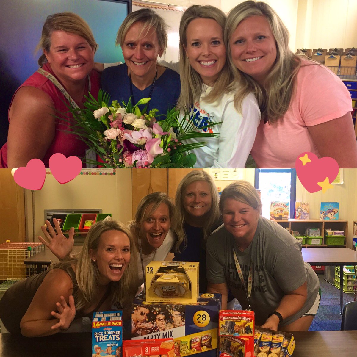 alliebethwalker's tweet photo. When your retired teammate sends flowers, then snacks! So much love for @tneal2718 💗 #preplanning #TrittTargetTeam @TrittSTEAM @karencarstens @CobbAlp #bestyearyet #everymomentmatters #BTS https://t.co/fJyj2GIZDJ