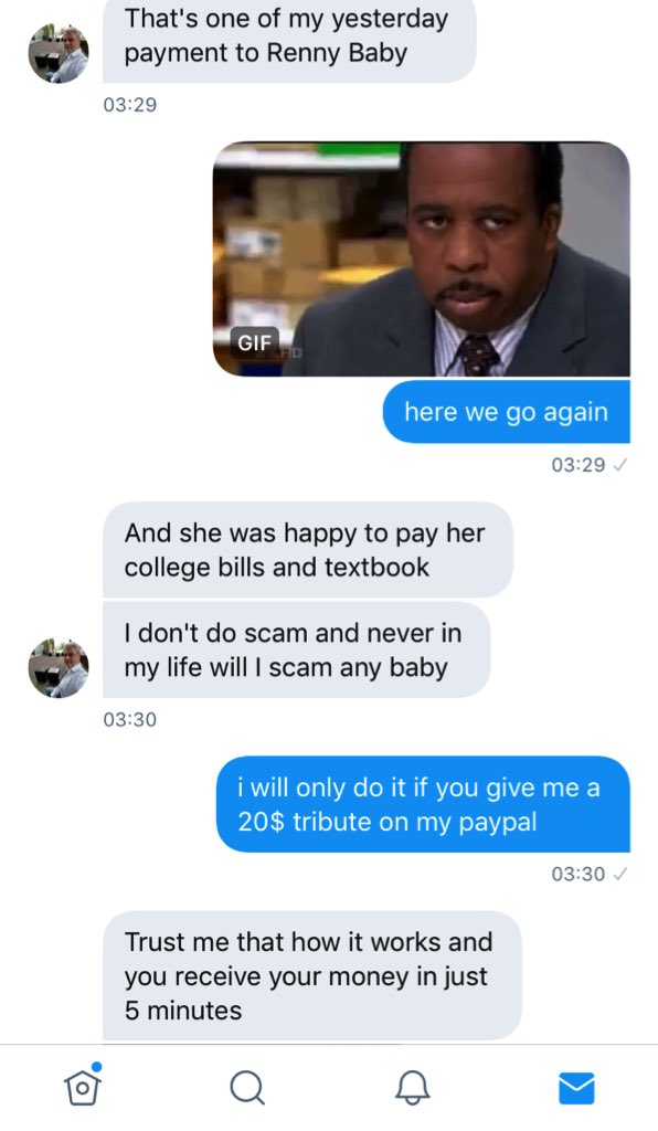 AliyahFeet's tweet photo. Omgg for all my #suagrbabys this is how you know your #sugardady is #scamming you, I’m so done like are here even real #sugardadys around tbh, I literally get scammed almost everyday I just can’t anymore🤦🏻‍♀️ https://t.co/PXqOPXAFhL