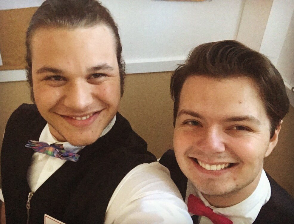 SheppardNoah14's tweet photo. Gus and Glen in the building! #Gsquared #theatre #GBRT https://t.co/YYgi9YtEEK