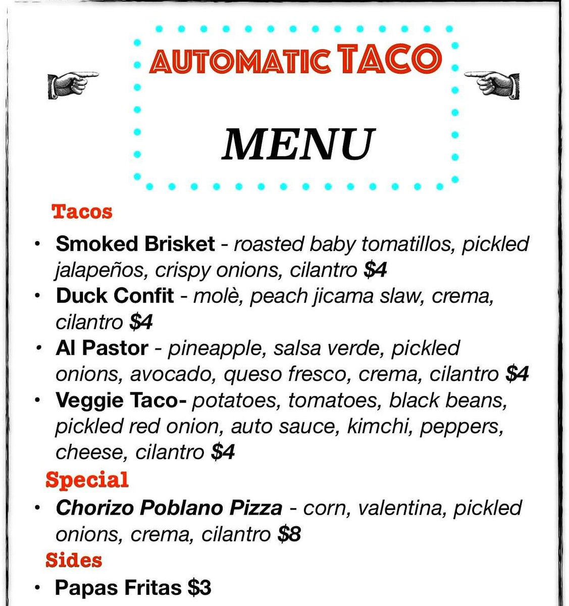 Schedule Update! We'll be serving lunch tomorrow (Sat.) from 11:30 - 2. Check out tomorrow's menu!