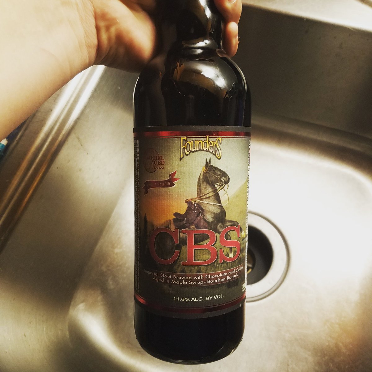 TreyBrews's tweet photo. Told my wife I was going to the liquor store after work for some weekend beers. She said no, look in the fridge first. Aaaaand, she picked me up a bottle of CBS! https://t.co/mjDunZmIp4