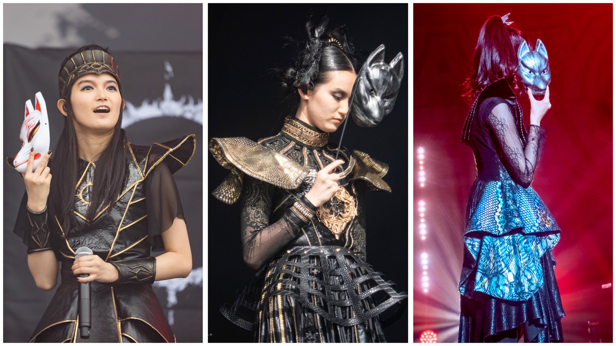 Unofficial BABYMETAL News on X Megitsune outfit mask changes over the past year BABYMETAL Megitsune SUMETAL https t 6TV586EFv7 X