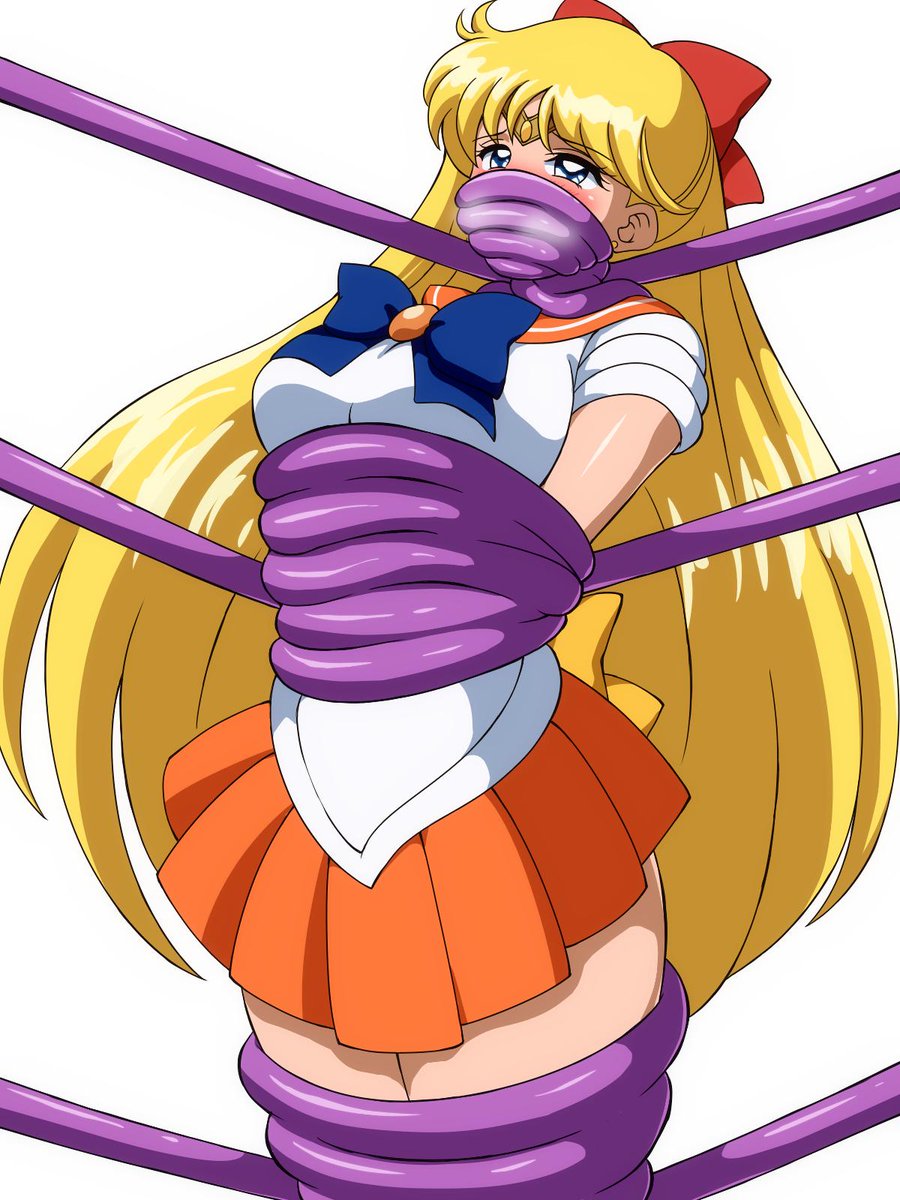 触手に巻きつかれ締め付けられるセーラーヴィーナス 