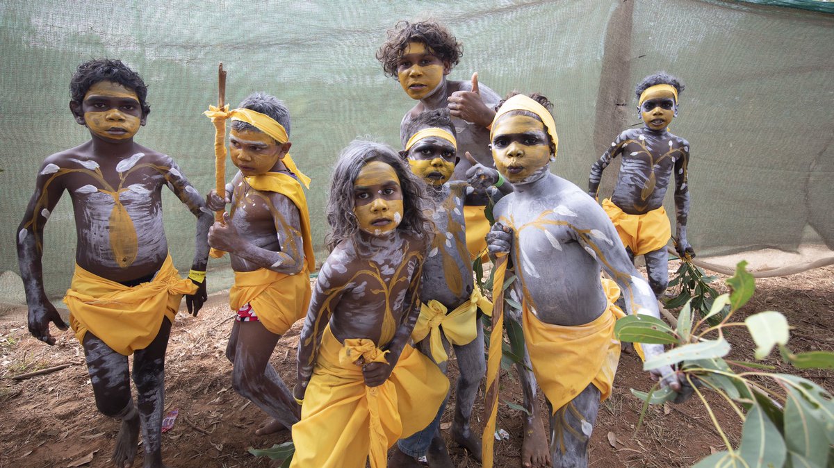 The Gumatj clan prepare for Bunggul (traditional dance) at Garma. ⁣
⁣
📸  Peter Eve⁣
⁣
#Garma #Indigenous #Aboriginal #FirstNations #TorresStrait #YouthuYindiFoundation #GarmaFestival #G⁣
#Garma2019 #Dance #Culture #Art #NorthernTerritory #NT #Australia #ABCIndigenous