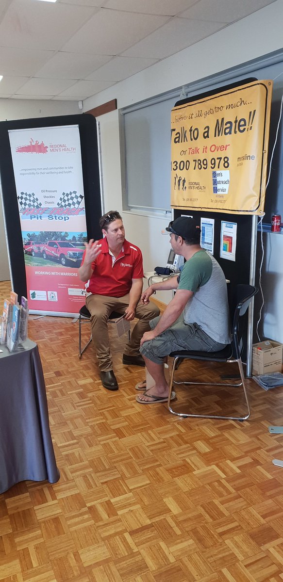 RMHI_4BLOKES's tweet photo. Coming here the last 6yrs #talktoamate message has always been well received. @RMHI_4BLOKES FeNaCING Festival 2019-Karratha. Great to see some familiar faces &amp; repeat Pit Stop participants. https://t.co/vMfaxBeTAG