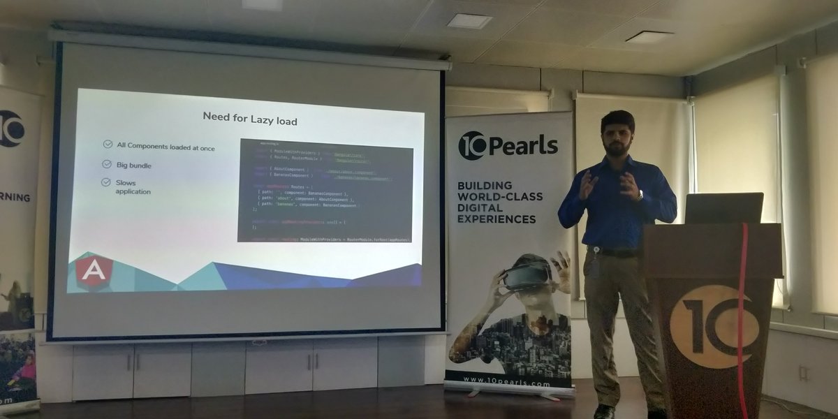 ng_pakistan's tweet photo. Our 5th and last speaker for today is Ahmed Khan and he's gonna talk about "A smarter way to lazy load" with #angular.
@10pearls_khi #ngPakistanMeetup8 @10PUniversity #speaker https://t.co/q63EdVAtsa