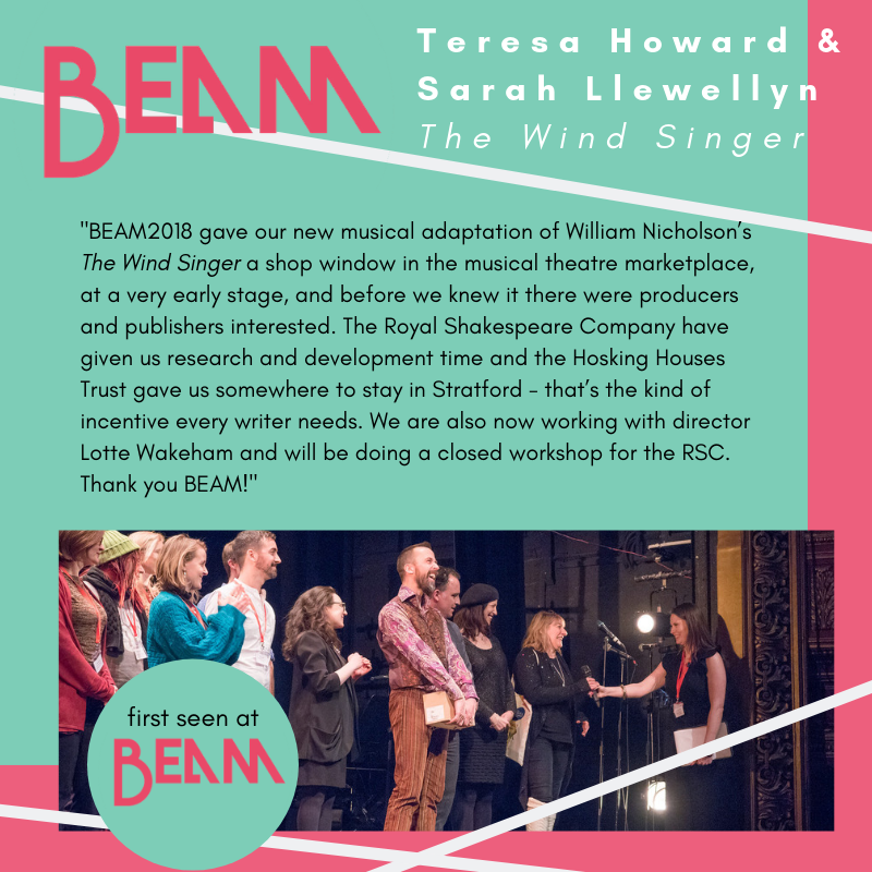 It's #SuccessStorySaturday! #BEAM2018 helped <a href="/TeresaHowards/">Teresa Howard</a> &amp; <a href="/TonalMusicCo/">Sarah Llewellyn</a>'s new British musical <a href="/TheWindSingers/">The Wind Singer Musical</a> find R&amp;D time, workshops &amp; so much more! Applications for #BEAM2020 are now open. Submit your idea for a #newmusical here ⬇️ #SuccessStories mercurymusicals.com/what-we-do/bea…
