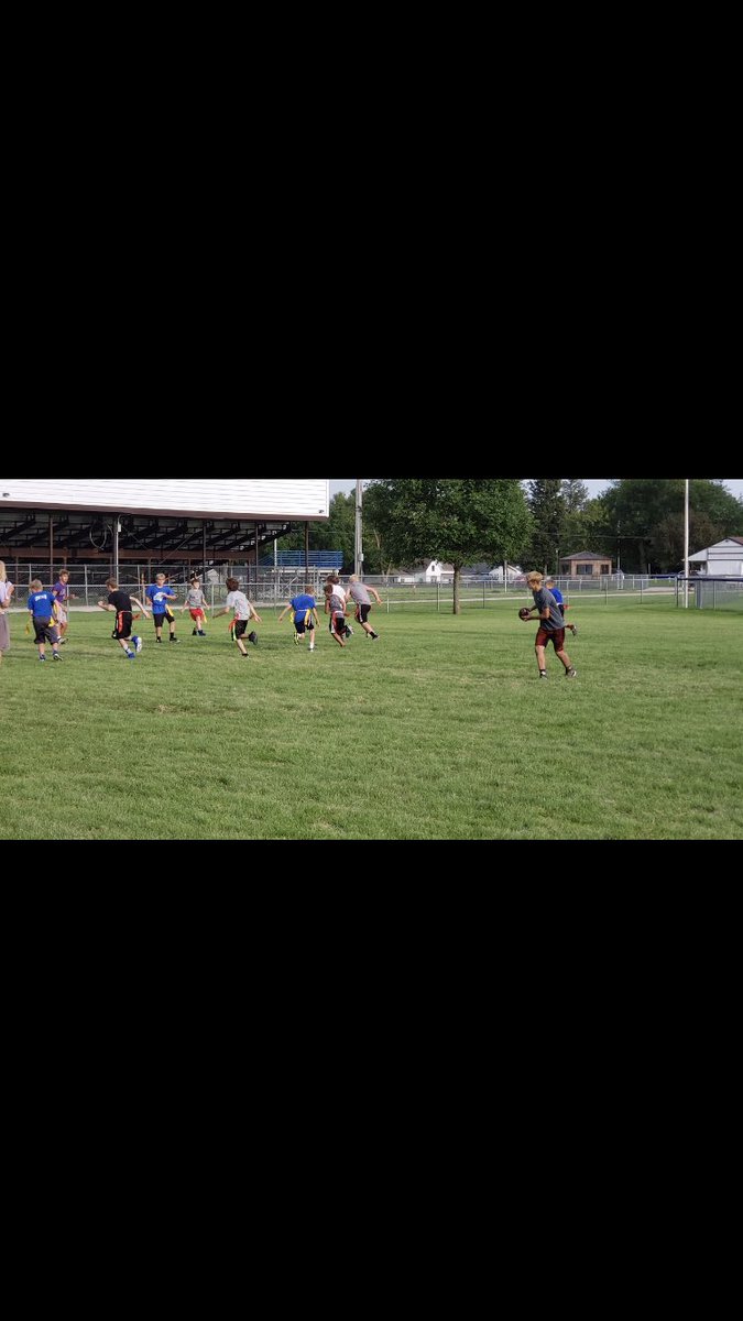BisonIowa's tweet photo. Great Youth Camp yesterday for the youngsters!  Ended with a little flag football. #bison https://t.co/XJDfcJtO0K