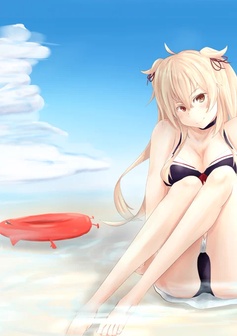暑中見舞い申し上げます!
村雨ちゃんとバカンスに行きたいんじゃ～
 #艦これ 