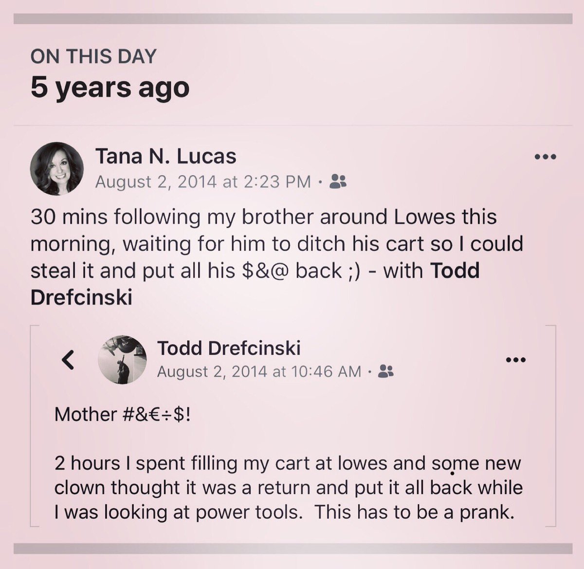 tnlucas76's tweet photo. Good stuff... #siblings #impraticaljokers #FridayThoughts #funnythoughts https://t.co/jRaagSXNvN