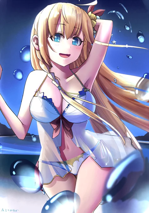 #プリコネR  水着ペコリーヌを描きました。 