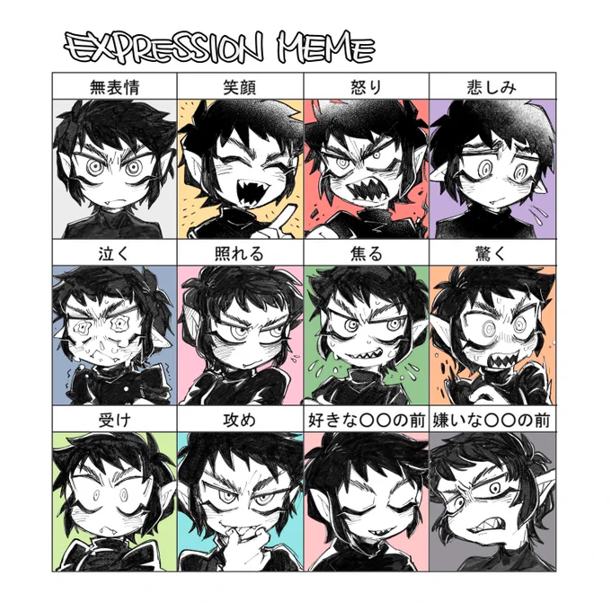 これはdipちゃんの表情たくさん描いたときのやつ 