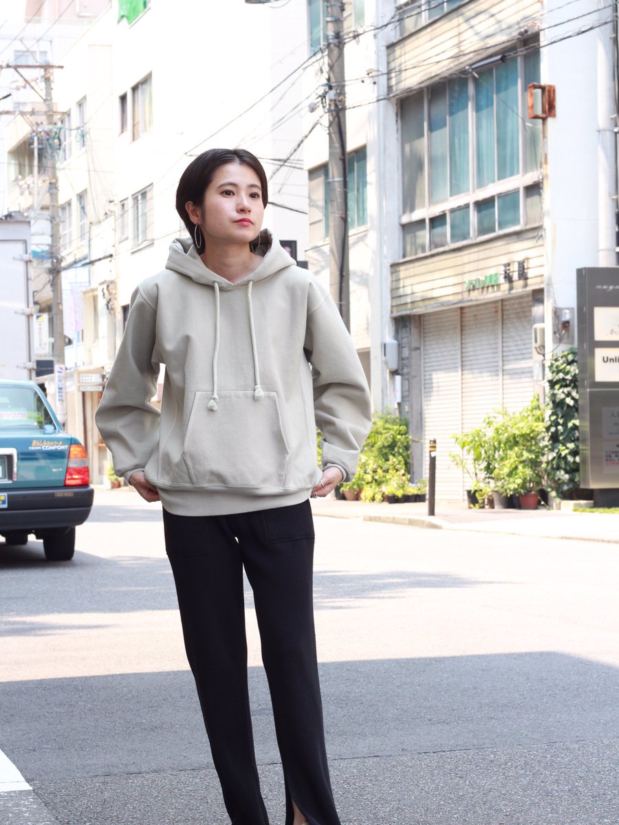 AURALEE SUPER MILLED SWEAT PARKA CUT-OFF