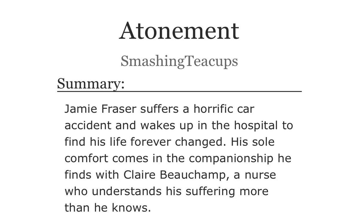 Atonement fic thread YALL DONT UNDERSTAND HOW EXCITED I AM TO FINALLY START THIS ONE so the 1st time I heard about this it was only on chapter 6....well I went to start it and accidentally read chapter 6 FIRST now let’s do this the right wayLink: https://archiveofourown.org/works/18666136/chapters/44267092