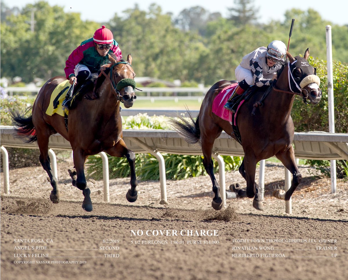 Jonathan Wong Racing Stables (@jawongracing) on Twitter photo No Cover Charge breaks her maiden at 1st asking today at the <a href="/sonomafair/">Sonoma County Fair</a> . Congratulations to her awesome owners & breeders Tommy Town Thoroughbreds & jockey Heriberto Figueroa. @MsRuffian <a href="/FLAIRstrips/">FLAIR Strips</a> <a href="/DennisHcapper/">Dennis Miller</a> No Cover Charge breaks her maiden at 1st asking today at the <a href="/sonomafair/">Sonoma County Fair</a> . Congratulations to her awesome owners & breeders Tommy Town Thoroughbreds & jockey Heriberto Figueroa. @MsRuffian <a href="/FLAIRstrips/">FLAIR Strips</a> <a href="/DennisHcapper/">Dennis Miller</a>