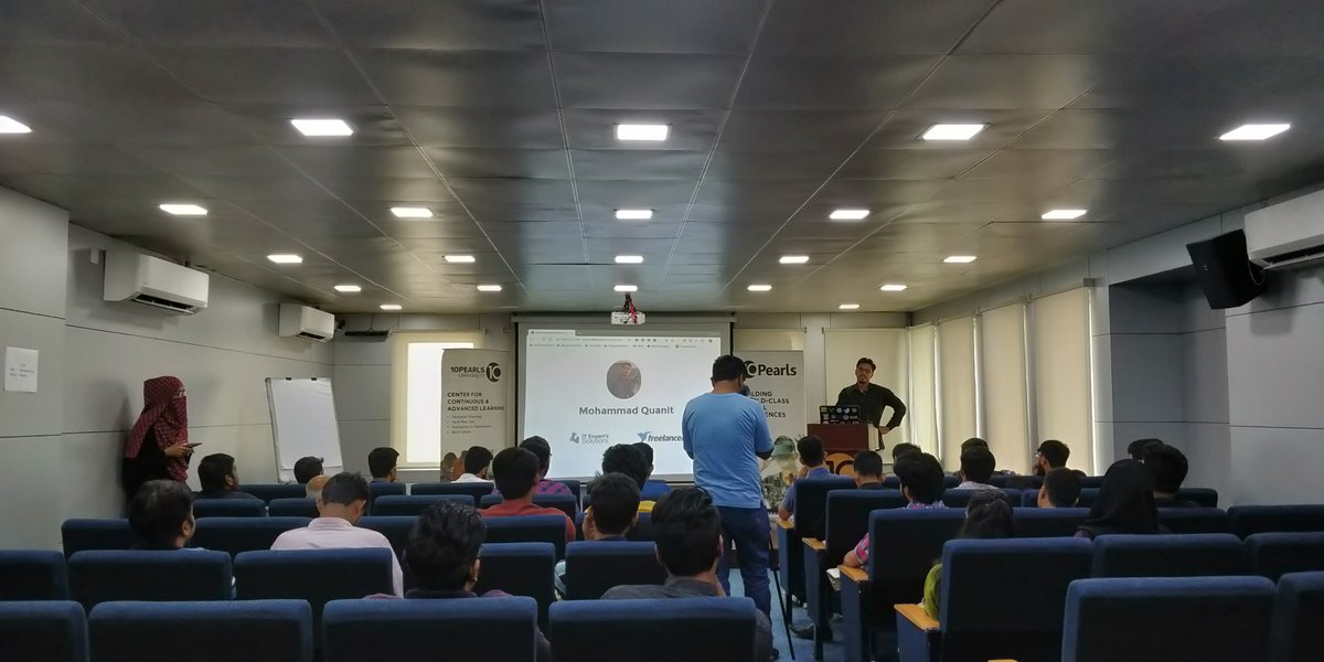 codewith_ahsan's tweet photo. Muhammad Quanit starts talking about State Management using NgRx.
@ng_pakistan @10pearls_khi #angular #ngPakistan #angular #meetup #organizer @GoogleDevExpert #gde #ngPakistanMeetup8 https://t.co/2ibxQ8wHW4