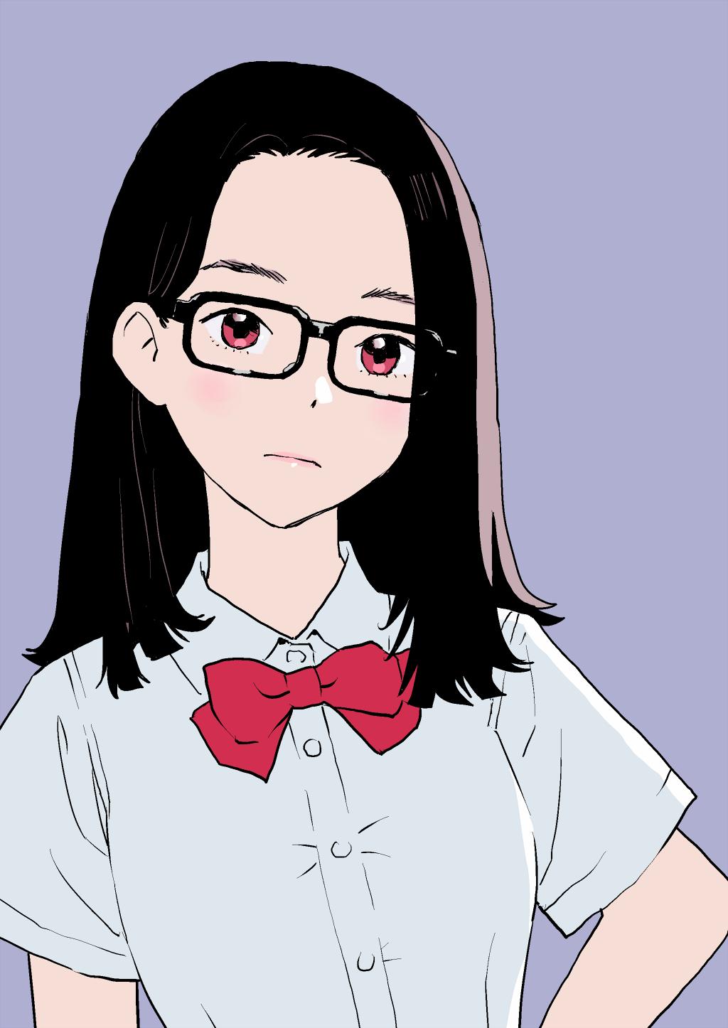 Peco 大崎ペコ丸 ガリ勉眼鏡がイメチェンしてきた イラスト女の子 アフタービフォー