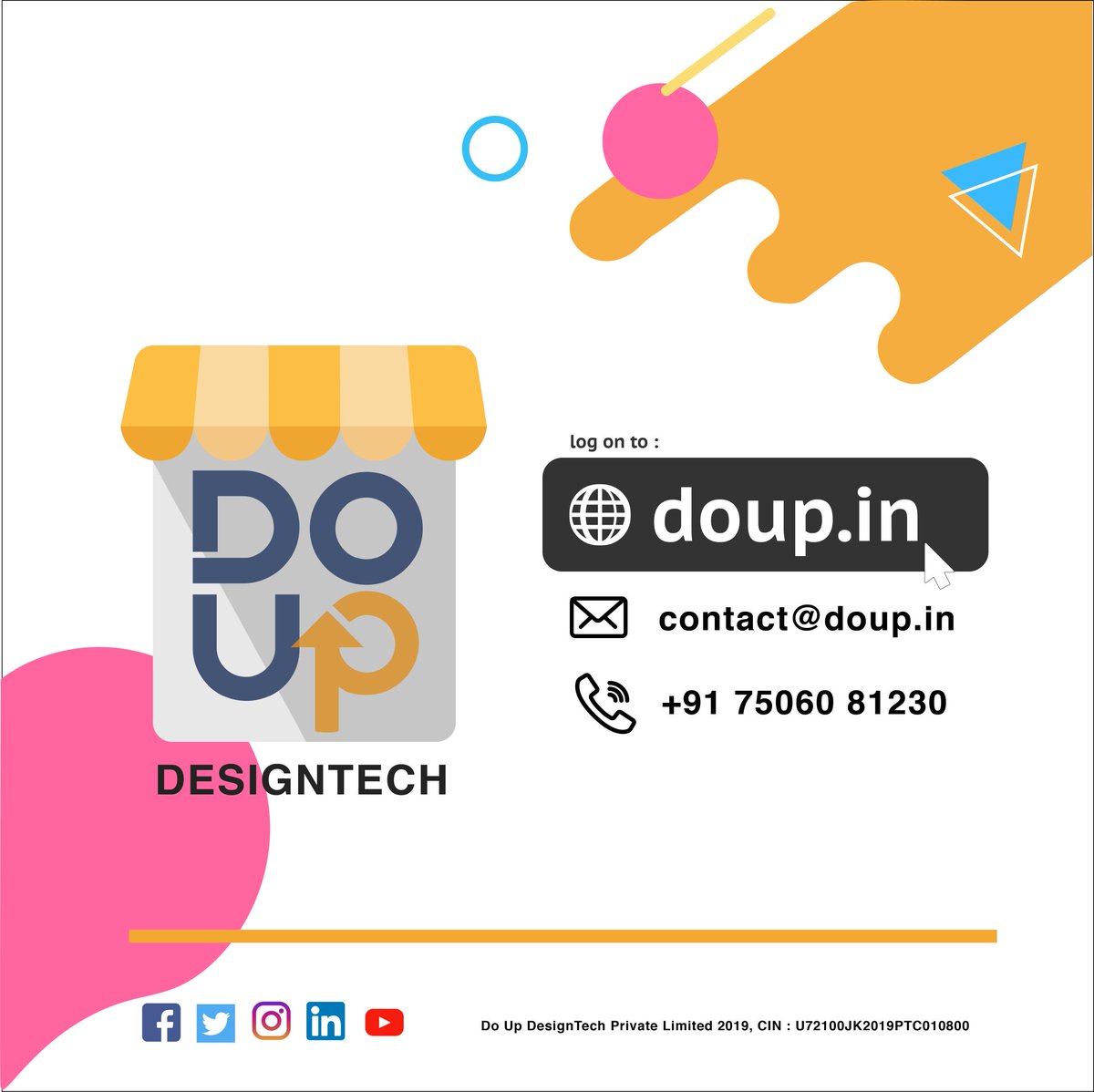 DoUpDesignTech's tweet image. Get professional quality design, marketing and technology for your business at very friendly prices! To know more, log on to doup.in or call us at +91 75060 81230
#doupdesigntech #startup #jammu #startupindia