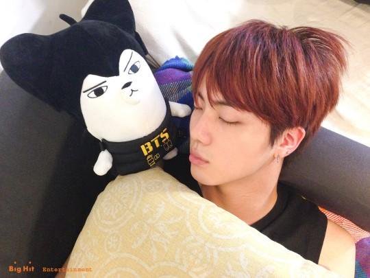 seokjin's head is flat because he sleeps too much on god's lap