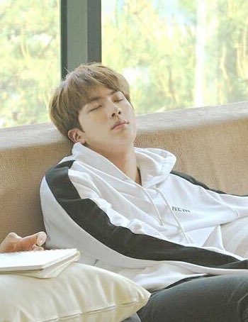 seokjin's head is flat because he sleeps too much on god's lap