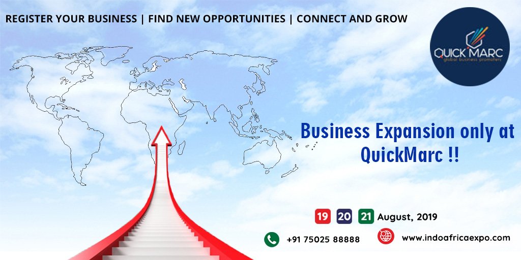 Trade shows and exhibitions can be an excellent way to promote a business and the products and services that it offers. Join with Quickmarck to Book The space in Exhibition.
E-mail: book@indoafricaexpo.com
Website: indoafricaexpo.com
#tradeshows #fairs #Expos