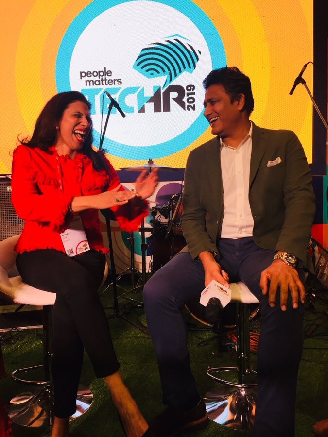 _SheetalArora's tweet photo. Two legends in a frame! Now that’s rare @LeenaNairHR @anilkumble1074
Great event team @PeopleMatters2 @Ester_Matters #techhr2019 #TechHRIN https://t.co/vQZOfCXkYG