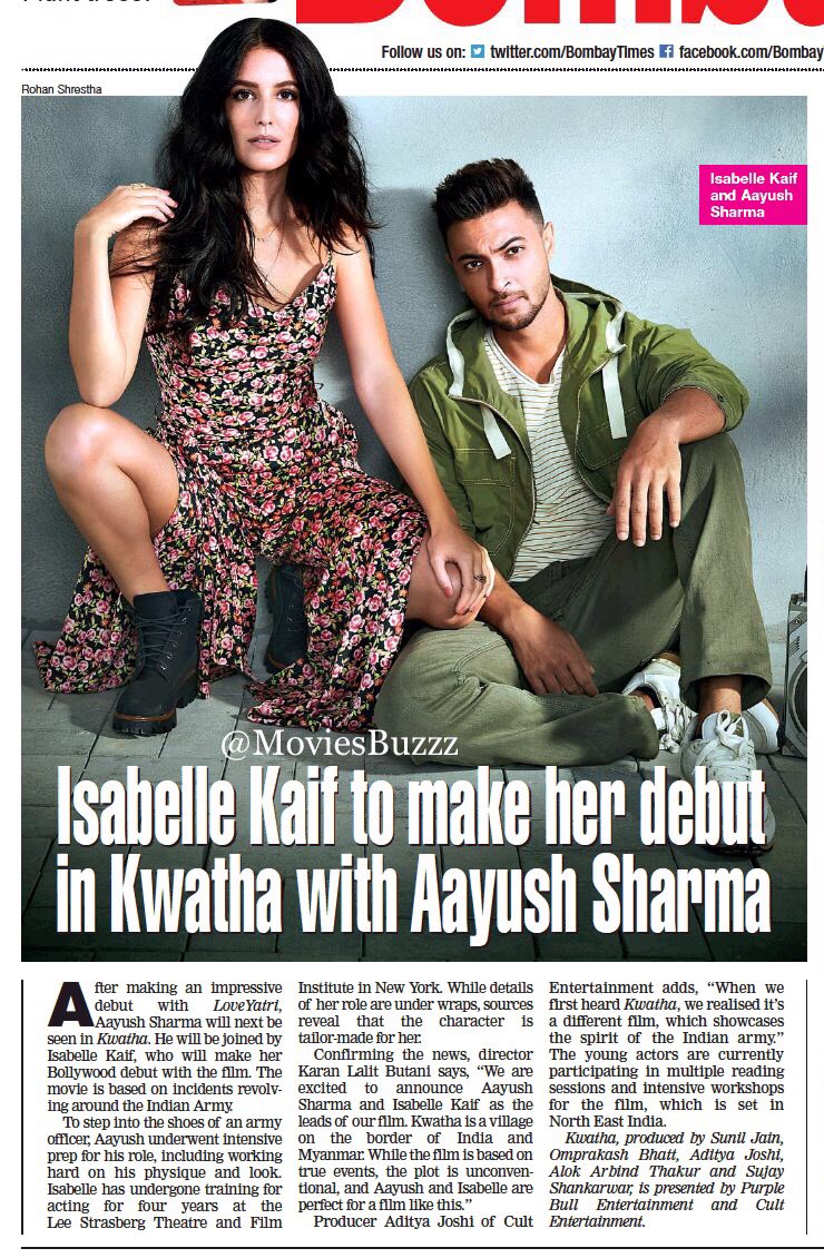 _PrashuReddy's tweet photo. #IsabelleKaif And @aaysharma To Star in A Film Inspired By True Events Involving The Indian Army in #Kwatha @karanlbutani https://t.co/tYUMErXFpm