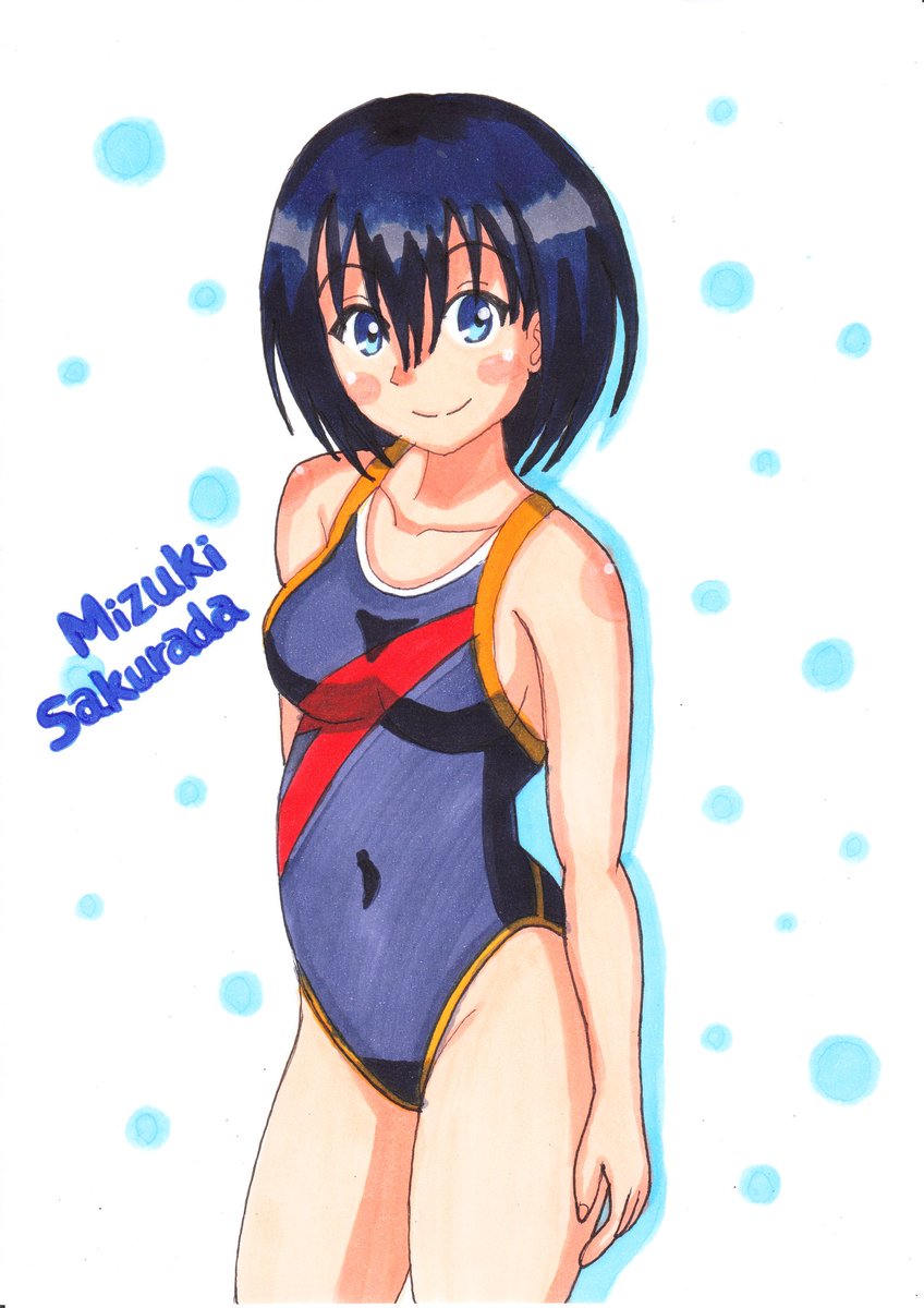 うすしお Cv 若本規夫 ウチの子絵 瑞希の水着 デッサンの練習も兼ねて W