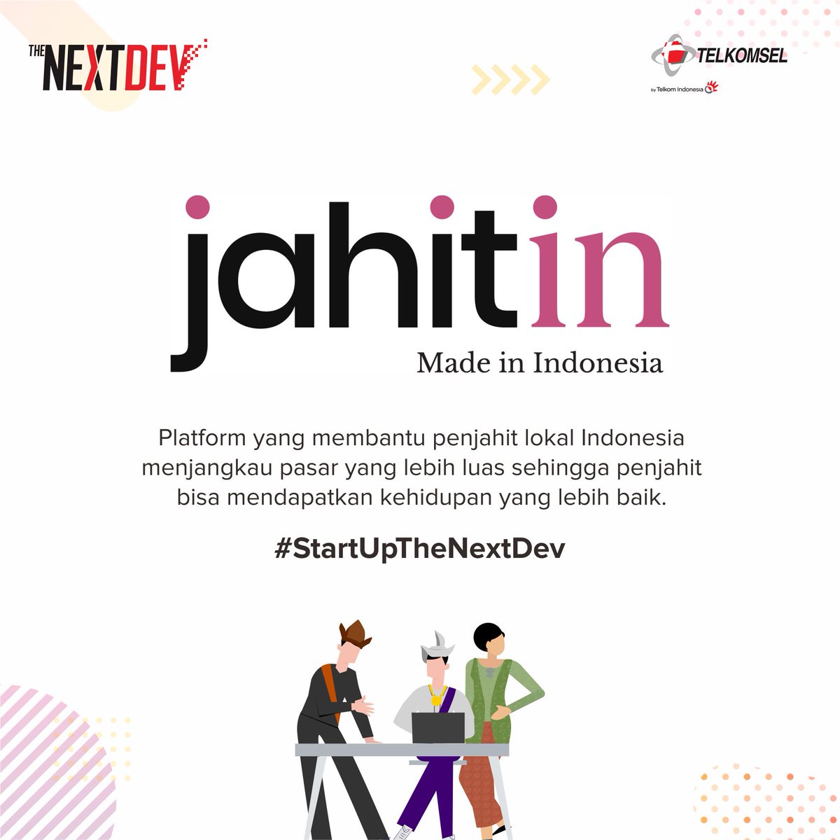 NextDev_id's tweet photo. #TheNextDevAcademy2019 StartUp: Temui https://t.co/4R1VvVdNT2!
Platform digital asal Surabaya ini merangkul sekitar 200 penjahit dari berbagai lokasi di Pulau Jawa untuk bergabung ke dalam https://t.co/4R1VvVdNT2 sebagai mitra penjahit.
#TheNextDev #StartUpTheNextDev https://t.co/JvtUiidfXP