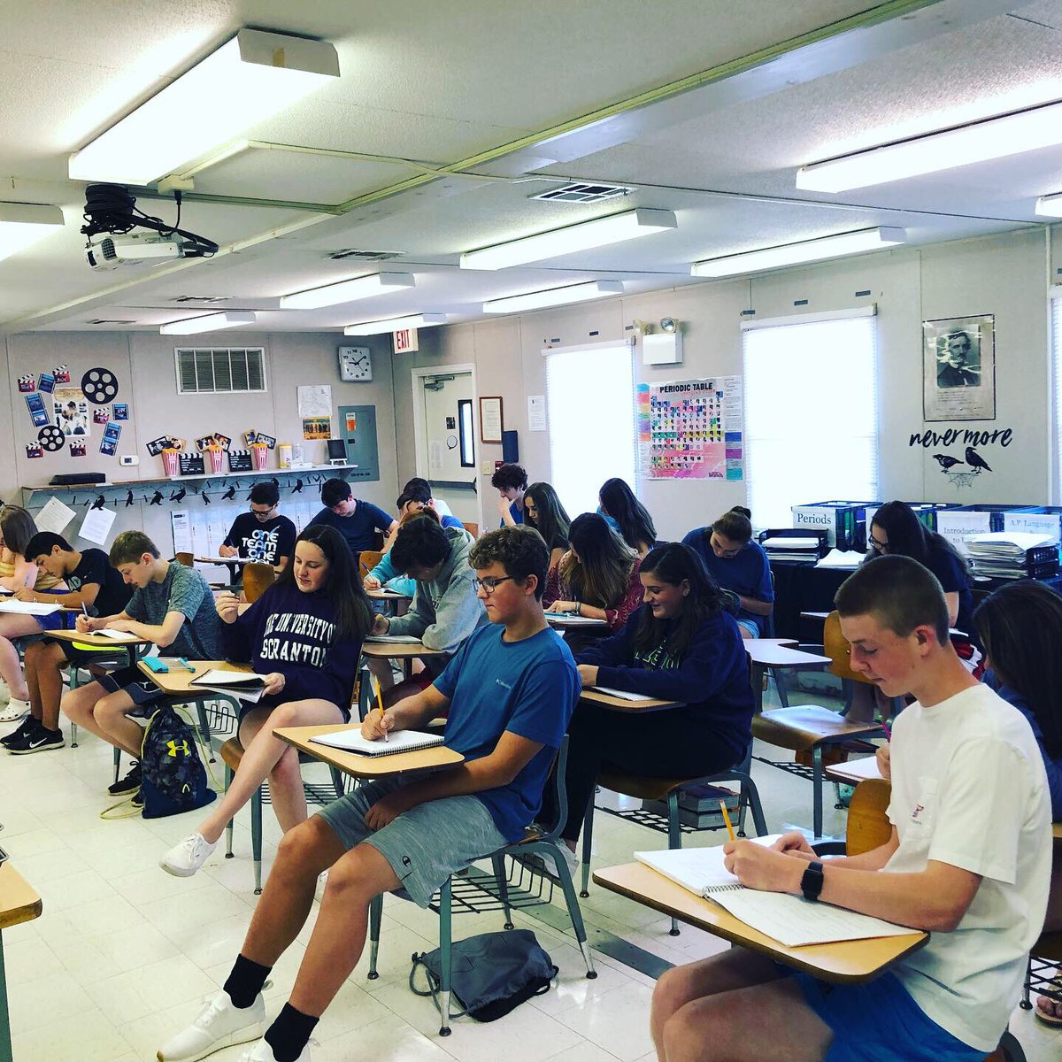 hchspa's tweet photo. Rising Freshmen working in the Latin I class during the “Head Start on High School program. #latinclasses #HCHSPride #CrusaderNation #classof2023 📜⚜️ https://t.co/gTyJnD1JLh
