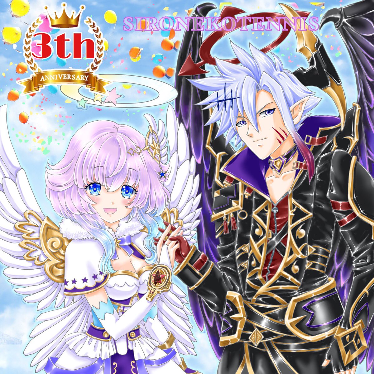 O Xrhsths ゆったん Sto Twitter アイビスお絵描き44枚目 白猫テニス3周年でレインルカ 待ち受けにもアイコンにもならない サイズ笑 白猫お絵描き 白猫テニス3周年おめでとう 絵描きさんと繋がりたい アイビス