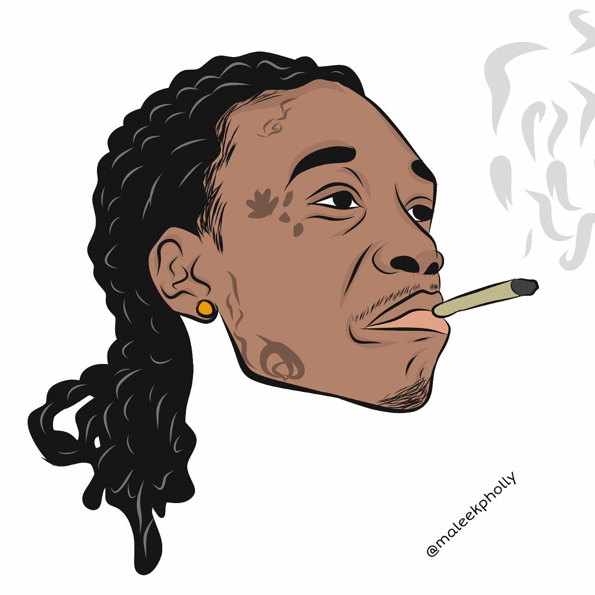 wiz khalifa smoking drawing