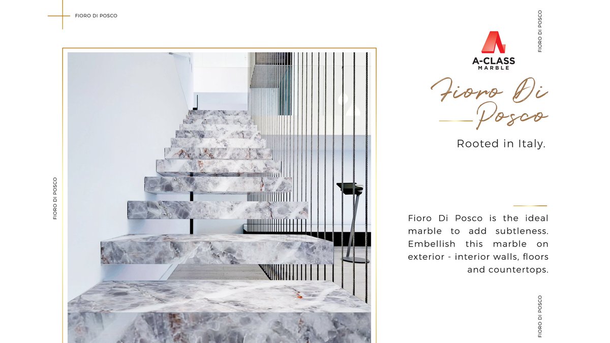 aclassmarble's tweet photo. Alluring interiors begin with unique stones from the A-Class Marble showroom.
Shop Fioro Di Posco, the world's most ageless marble to adorn it on your staircase, at A-Class Marble.
#AClassMarble #AClassSurfaces #AClassClient #AClassMarbleWorld #marble #marbledecor #Poise https://t.co/9enIgzBPLk