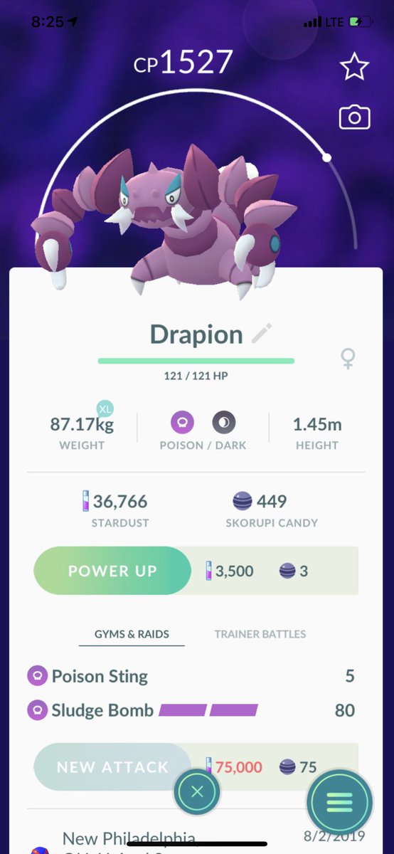 Shagnuss's tweet photo. When you finally get a good rank 21 Drapion 🤦🏼♀️ #battlers #pvpproblems https://t.co/GBqjTk2bf9